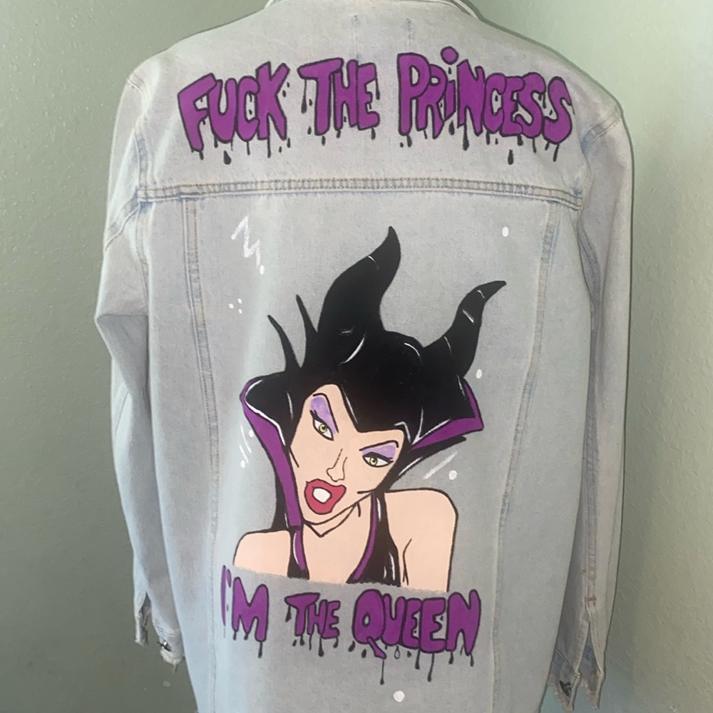 Over-sized denim hand painted jacket sz S